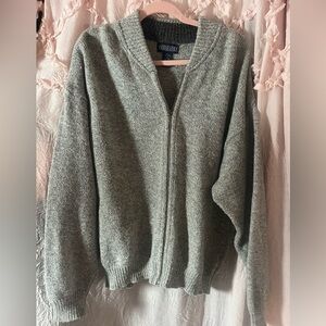 Lands' End Charcoal and Light Gray Sweater